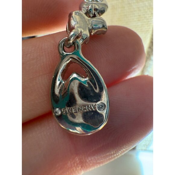 Givenchy Silver-Tone Pavé Crystal Open Pear Linear Drop Earrings - Picture 8 of 16